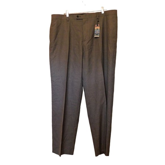 Colours Alexander Julian Pants 42x32 Black Tick Print Polyester Blend Flat Front - Picture 3 of 11